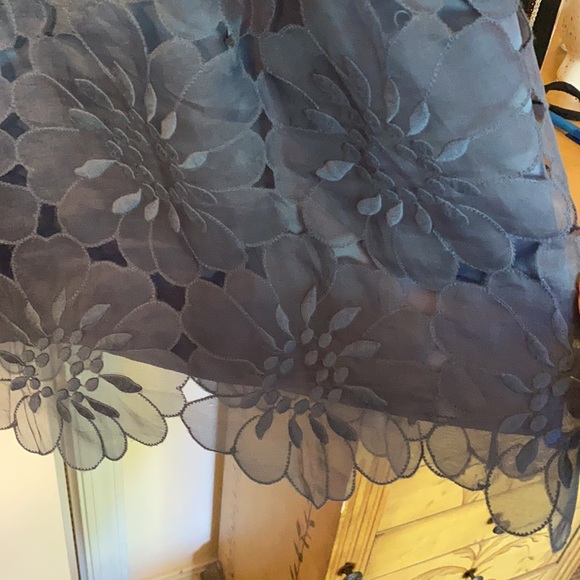 Formal Blue Floral Mid-Length Dress WORN ONCE - Picture 4 of 7